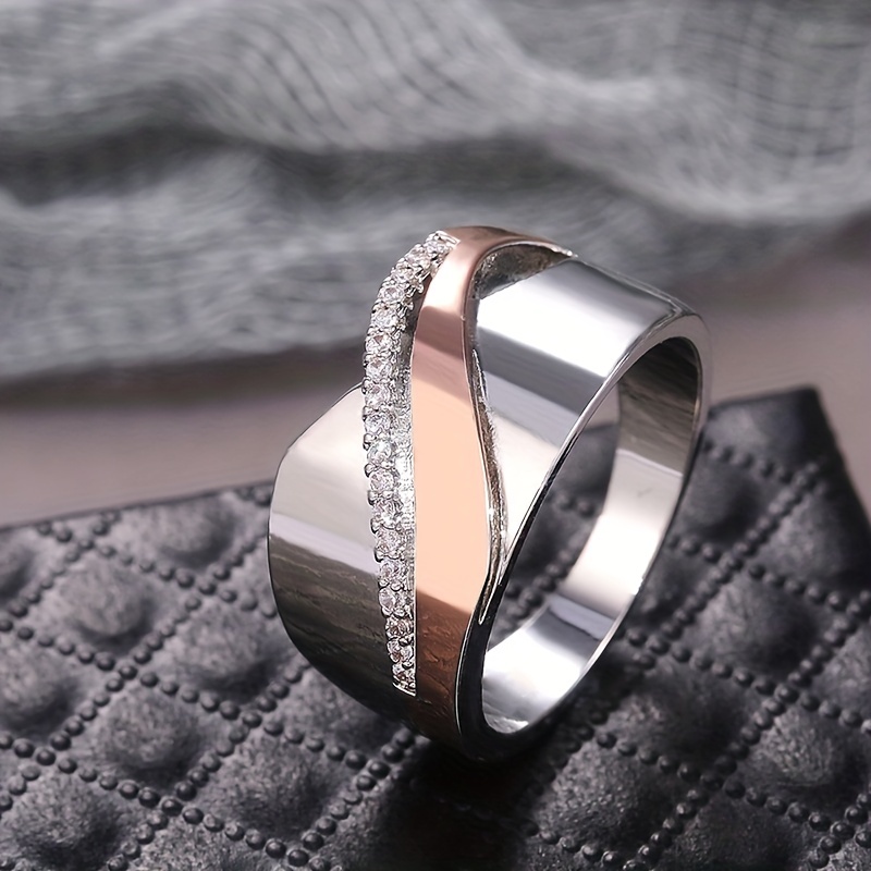 Vintage Style Cross Ring with CZ, Versatile Daily Jewelry for Women